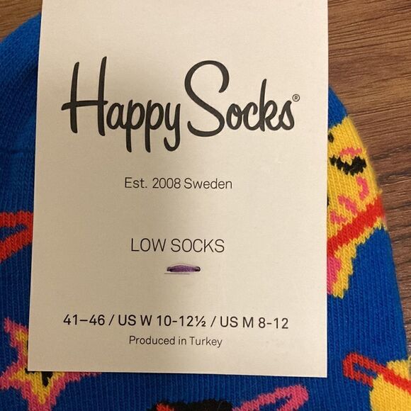 Happy Socks NEW 2 Pair. Knee sock and low sock. Fun Patterns US W 10-12.5. - Picture 6 of 6